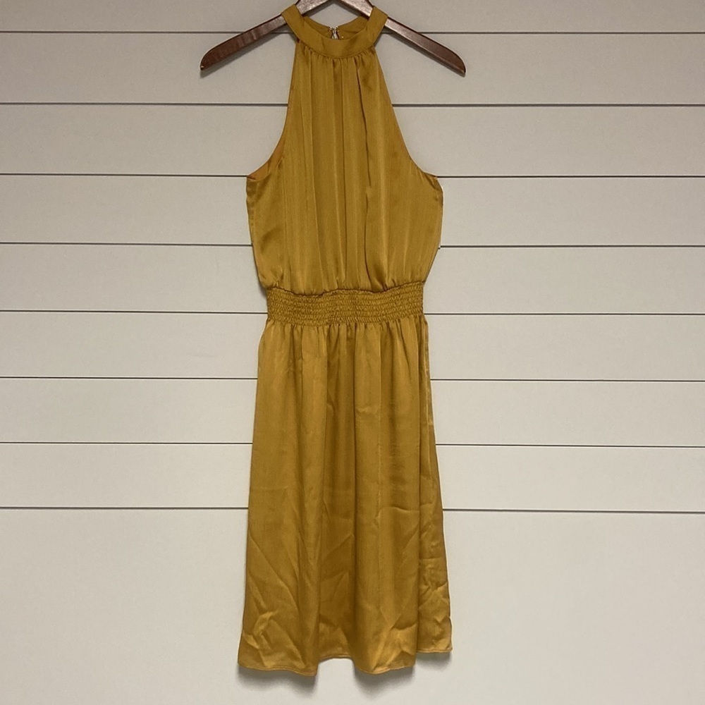 Trina Turk Moonlit Dress Gold BNWT